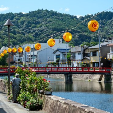 Kotohira (Takamatsu, Shikoku), sénior en train de s'occuper de ses plantes