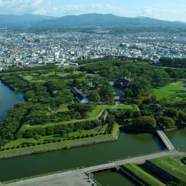 Hakodate (Hokkaido), vue sur les fortifications militaires Goryokaku en septembre