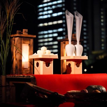 Hamarikyu Tsukimi Sanpo (Tokyo), autel d'offrandes pour Tsukimi 2