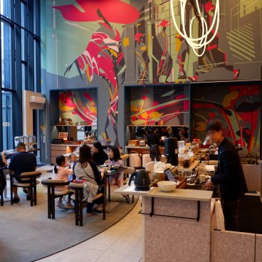 YOTEL Tokyo Ginza (Shinbashi), salle du restaurant Komyuniti au petit-déjeuner