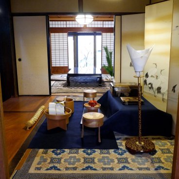 Hanbey-Fu Honten (Kyoto), exposition dans la maison traditionnelle Kyo-machiya