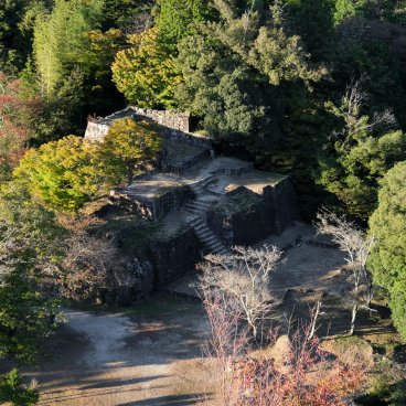 Vallée de Kiso (Alpes japonaises), ruines du château de Naegi (ville de Nakatsugawa, Gifu)