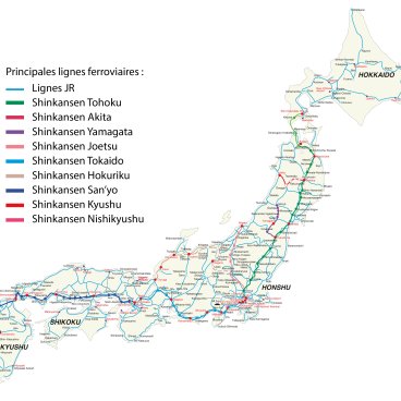 Carte du réseau JR avec les lignes Shinkansen en 2026