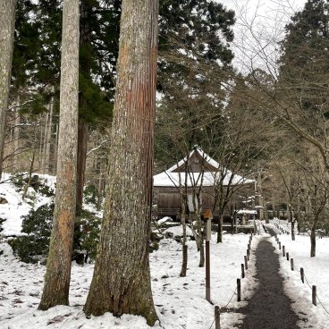 Kyoto sous la neige, paysage de temple et jardin blancs 2