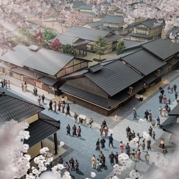 Illustration de Uzuma Kyoto Village du parc Toei Eigamura ©Toei Uzumasa Eigamura Co.,Ltd.