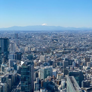 Shibuya Sky, vue sur le Mont Fuji enneigé depuis le toit-terrasse 2