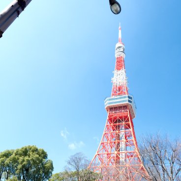 Parc Shiba (Tokyo), vue sur Tokyo Tower de jour