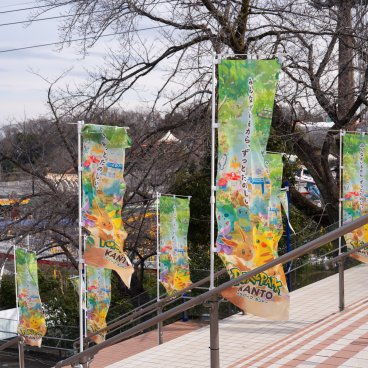 PokéPark Kanto (Tokyo), Chemin balisé en direction du PokéPark à l'intérieur du parc Yomiuriland