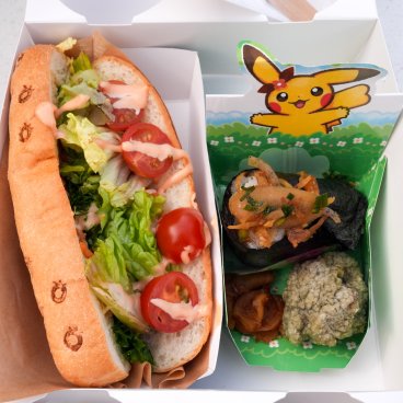 PokéPark Kanto (Tokyo), Exemple de sandwich et d'onigiri vendus dans le parc