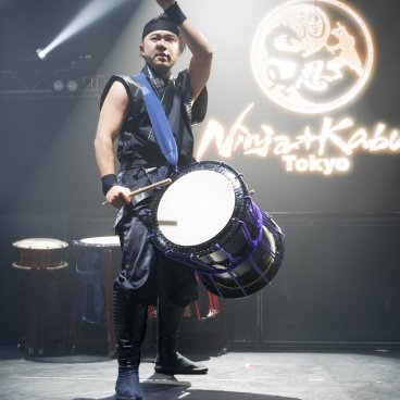 Ninja + Kabuki Tokyo (Shinjuku), Joueur de tambour traditionnel wadaiko2