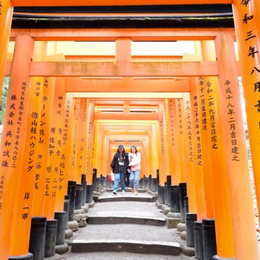 Fushimi Inari Taisha à Kyoto, Tunnel de Torii avec marches larges