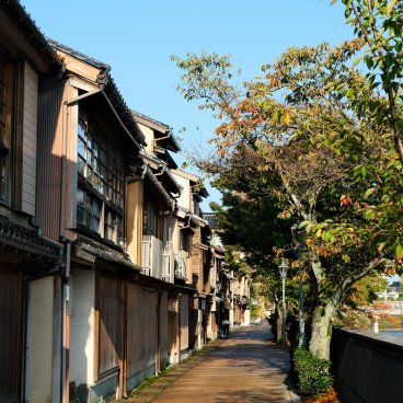 Kanazawa, promenade Kyoka no Michi dans le quartier Kazuemachi