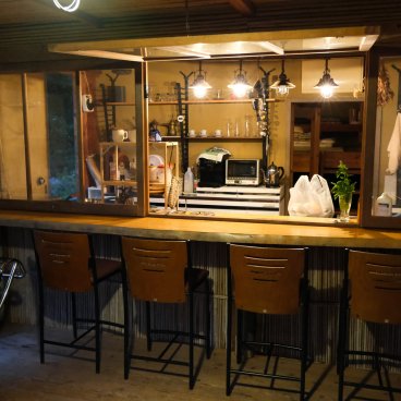 Ferme de Miyajima, Cuisine ouverte sur la salle de séjour