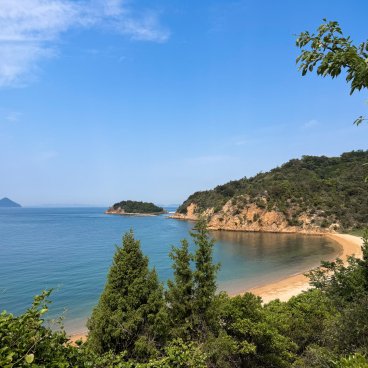 Naoshima, Benesse House, Vue sur le littoral de l'île 
