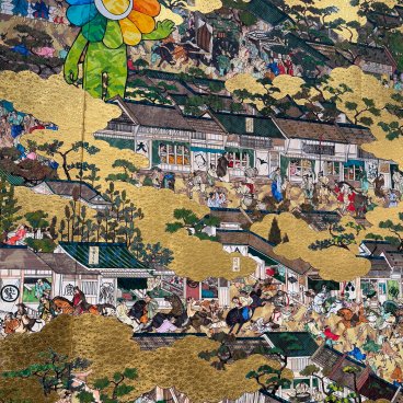 Naoshima, Honmura, Naoshima New Museum of Art, fresque de Takashi Murakami 2