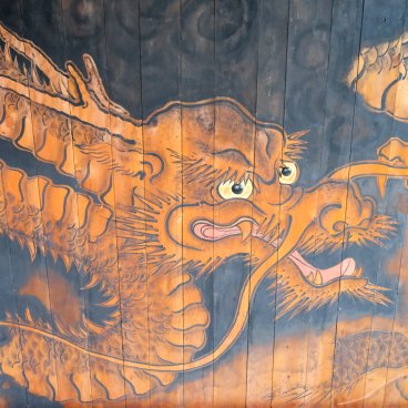 Narai-juku (préfecture de Nagano), Peinture représentant un dragon au temple Chosen-ji