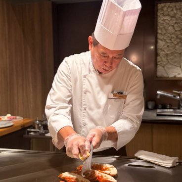 The Royal Park Hotel Iconic Naha (Okinawa), étage 7F, dîner au restaurant de teppanyaki Ryubi 3