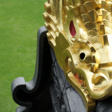 Décoration dorée du toit du Château d'Okayama