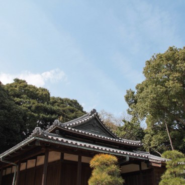 Kokyo Palais Impérial de Tokyo, Détail d'une toiture traditionnelle 2