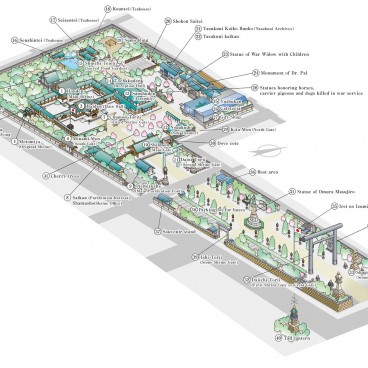 Sanctuaire Yasukuni à Tokyo, Plan du sanctuaire