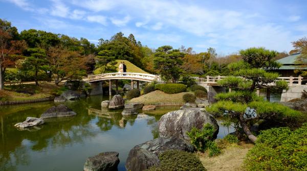 Parc Daisen (Sakai, Osaka), plan d'eau du jardin japonais