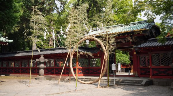Nezu-jinja (Tokyo), cerceau de purification Chinowa pour Nagoshi no Harae le 30 juin