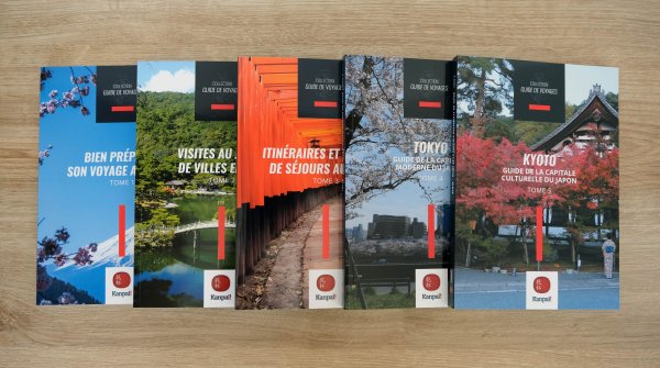 Les 5 tomes de la collection "Voyage au Japon" de Kanpai