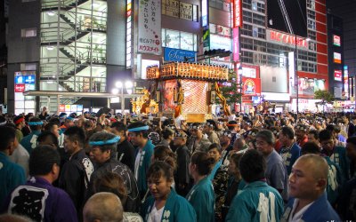 Fukuro Matsuri à Ikebukuro (Tokyo), procession de mikoshi