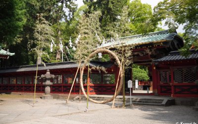 Nezu-jinja (Tokyo), cerceau de purification Chinowa pour Nagoshi no Harae le 30 juin