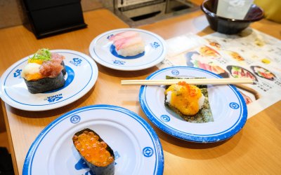Kura Sushi, Hakata Nakasu Store (Fukuoka), assortiments de sushis à goûter