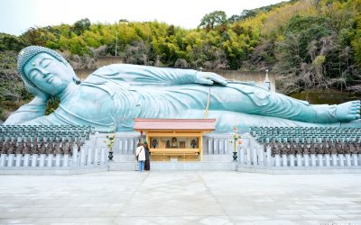 Nanzo-in (Sasaguri, Fukuoka), statue en bronze du grand Bouddha couché Shakanehan-zo