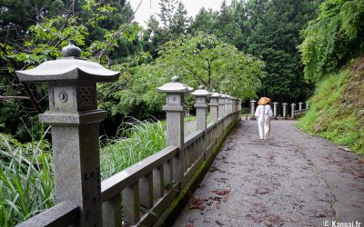 Pèlerinage de Shikoku, pèlerin à pied au sein du Shosan-ji (12e temple)