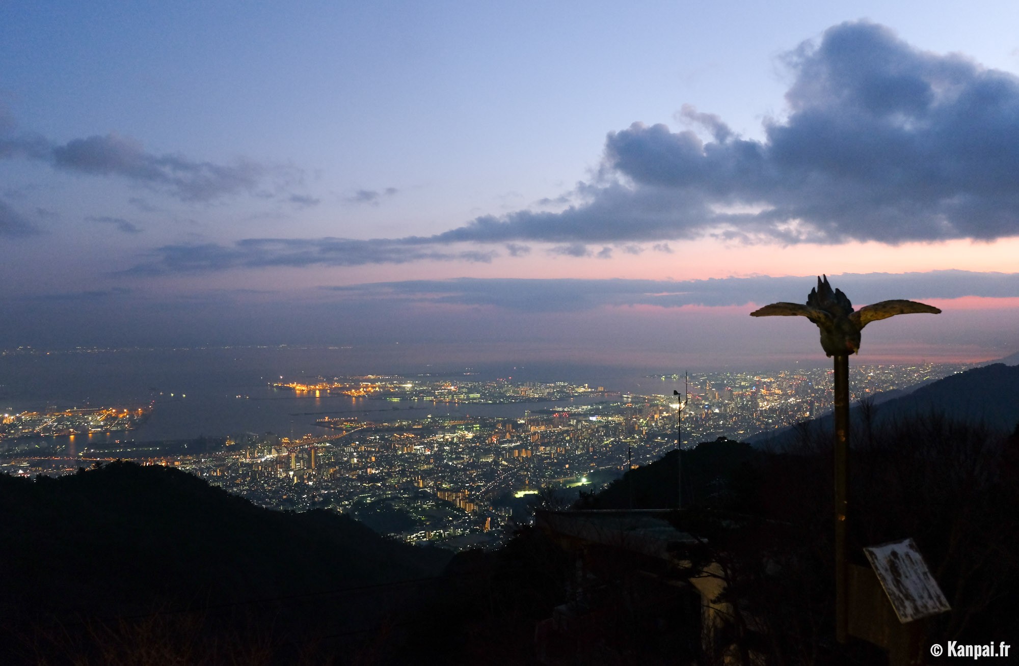Mont Rokko - Le joli panorama sur Kobe et sa région