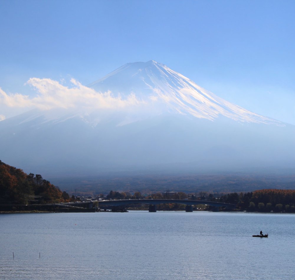 Lac Kawaguchiko (Mont Fuji), Vue sur le lac et les momiji en automne
