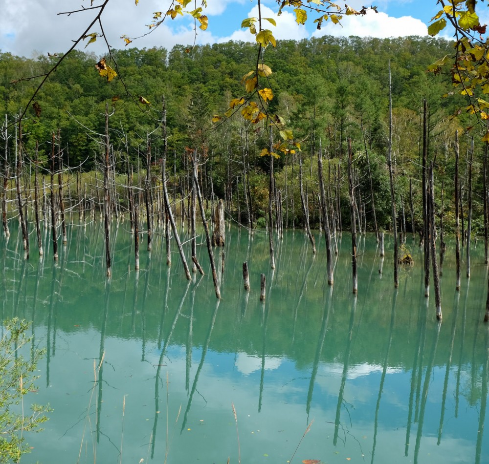 Biei (Hokkaido), Lac Aoi-ike aux eaux bleues