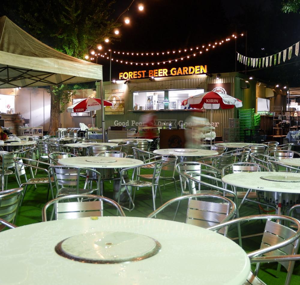 Forest Beer Garden à Tokyo en été
