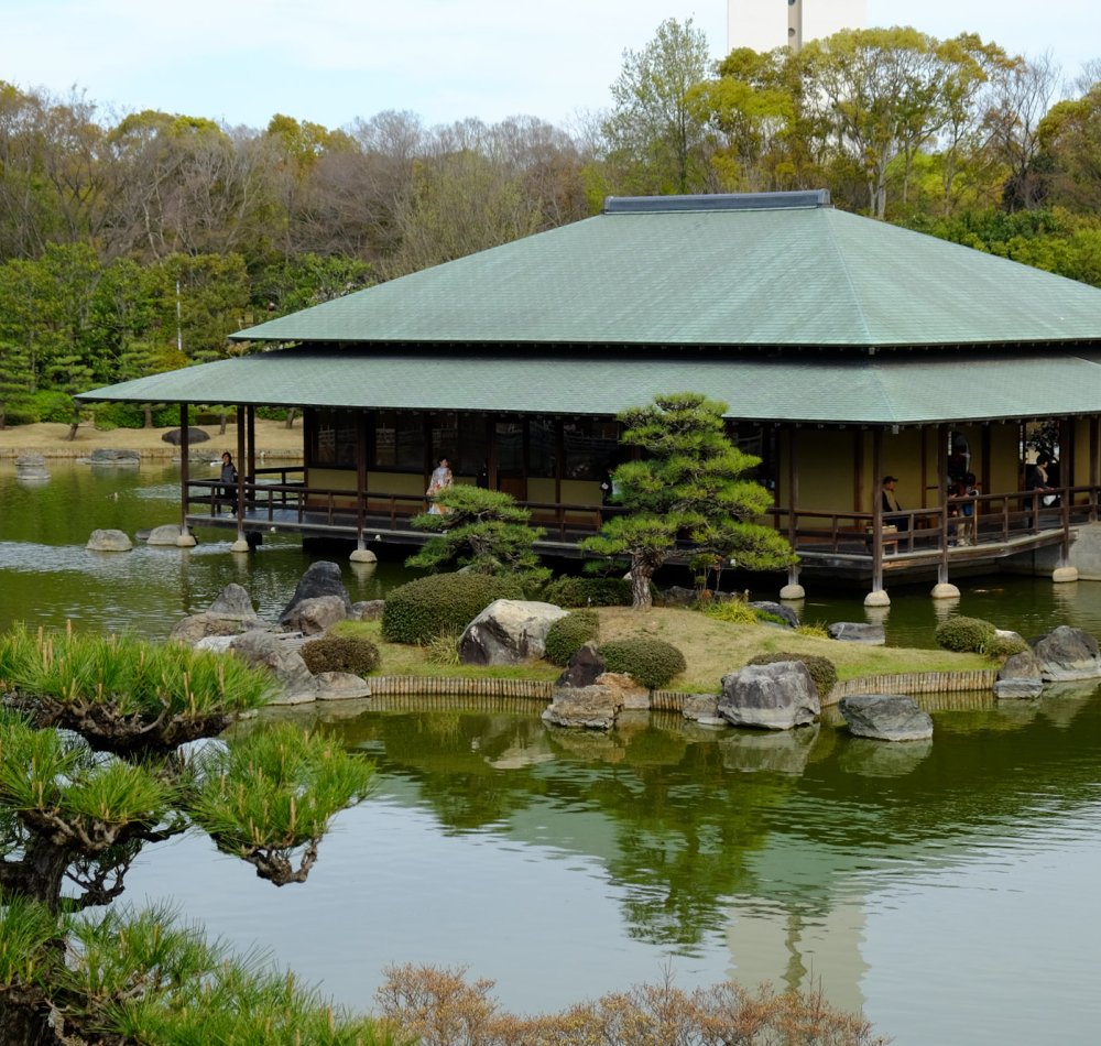 Parc Daisen (Sakai, Osaka), plan d'eau du jardin japonais