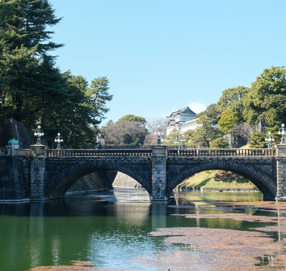 Kokyo Palais Impérial de Tokyo, vue sur le pont traditionnel Niju-bashi