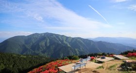 Vue sur les azalées du mont Yamato Katsuragi-san (Nara)