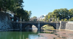 Kokyo Palais Impérial de Tokyo, vue sur le pont traditionnel Niju-bashi